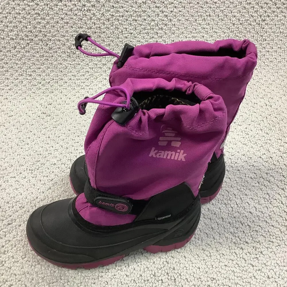 Kamik Snow Boots Youth Size 1 Purple Waterproof Insulated Winter 14083-VIO